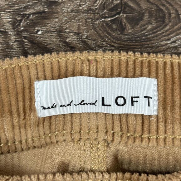 LOFT Pants Womens 4 Petite Tan High Rise The Straight Corduroy Regular Fit 27 - Picture 10 of 13